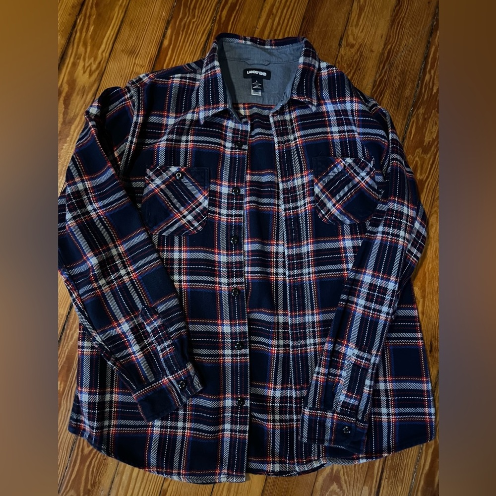 Lands end flannel button down
